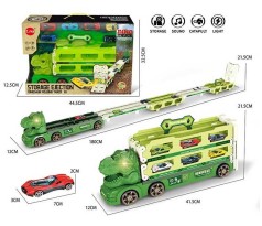 Трейлер та 6 металопластикових машинок, розкладається у трек, звуки, підсвічування, мелодія TN-1322