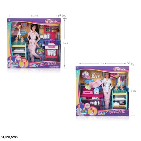 Кукла 29см JX200-36/37 педиатр с аксес.2в.кор.34,5*8,5*33 