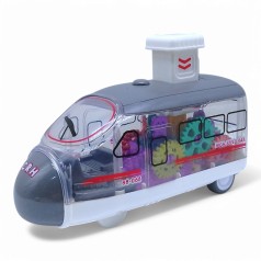 Потяг заводний механізм, шестерні обертаються, з підсвічуванням (сірий)