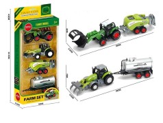 Набір спецтехніки металопластик, 2 трактори, 2 знімні причепи, навісне обладнання, в кор. /48-2/