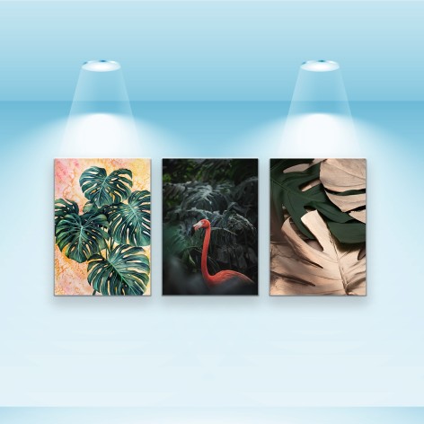 Набір постерів Riviera Blanca "Монстера" 3 шт на полотні 28x40 см (PS-037)