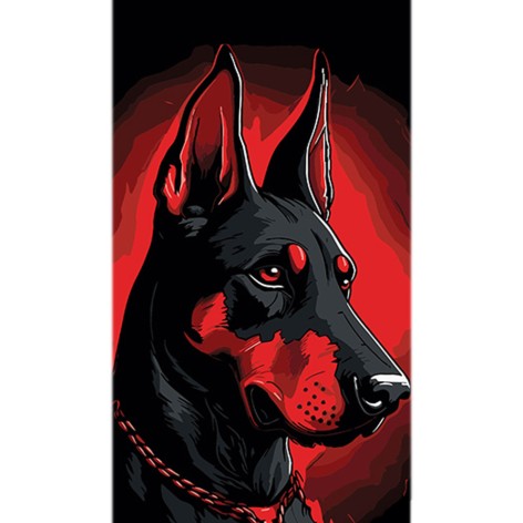 Набір для розпису за номерами Червоний страж на чорному тлі розміром 50х25 см (BH5025-7)