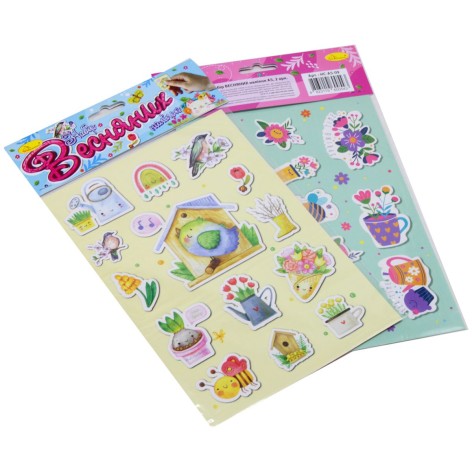 Набір весняних наклейок А5 (2 листи)