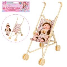 Коляска прогулочная с куклой, звуковые эффекты W910-23