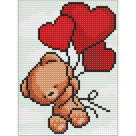 Набор с алмазной мозаикой без подрамника для детей «Волшебный медвежонок» 15х20см