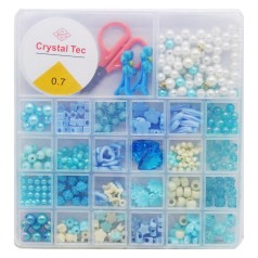 Набор из бисера ножницы, заколки для волос, леска, в коробке.