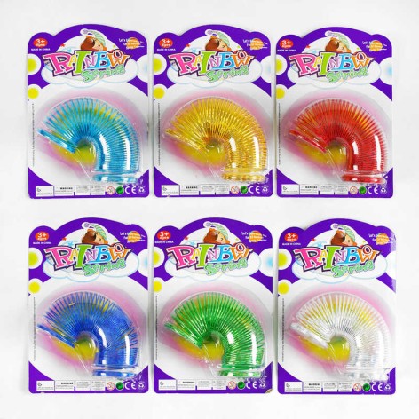 Пружинка 6 цветов, на листе, микс видов 