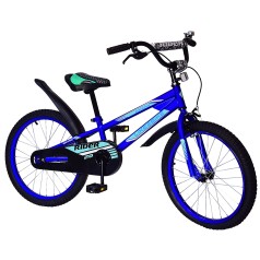 Велосипед дитячий 2-х колісний 20'' Like2bike Rider, синій, рама сталь, зі дзвінком, ручне гальмо, складання 75%