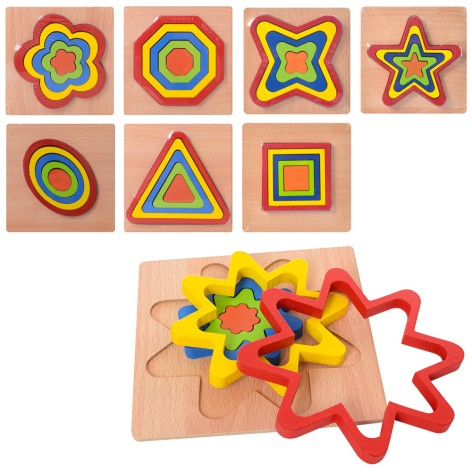 Дерев'яна іграшка Рамка-вкладыш мікс видів, в п/е 14,5-14,5-1см 