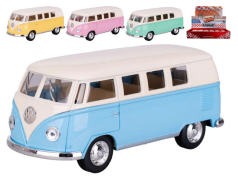 Модель игрушечного автобуса Volkswagen (1962) 5'' Classical-bus металлический, инерционный, открывающаяся дверь, 4 цвета (KT5377WY)