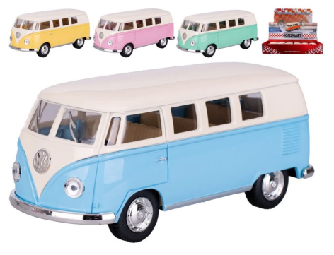 Модель игрушечного автобуса Volkswagen (1962) 5'' Classical-bus металлический, инерционный, открывающаяся дверь, 4 цвета (KT5377WY)