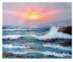 Картина по номерам "Море на закате" 40*50см, краски акрилловые, кисть-3шт.(1*30)