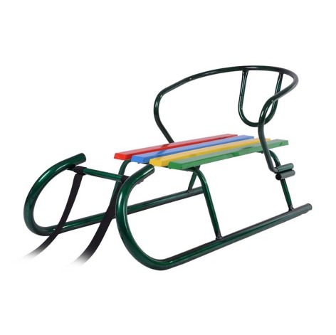 Детские санки Vitan "Овен" зеленые с спинкой