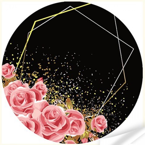 Винил по номерам Strateg ПРЕМИУМ Золотая нежность роз размером 30х30 см