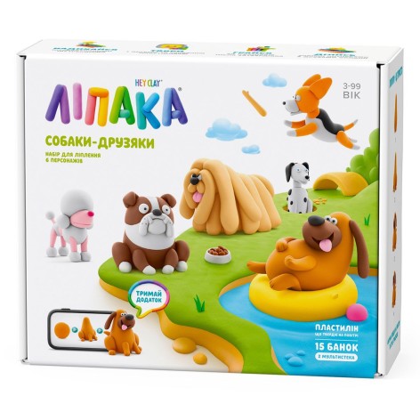 Меганабор пластилина, который самостоятельно твердеет, Липака – Собаки-друзья