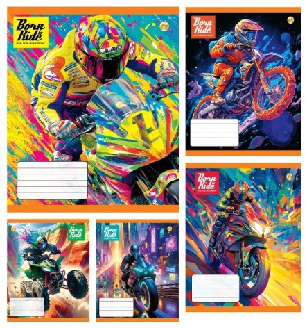 Тетрадь 24 арк.линия Твердая 52309 Мото, 20/320, 5к. цена за 20 шт.