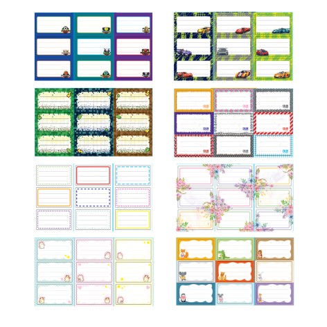 Набір стікерів для зошитів та книг, (9 стік.), ціна за 4 шт. //