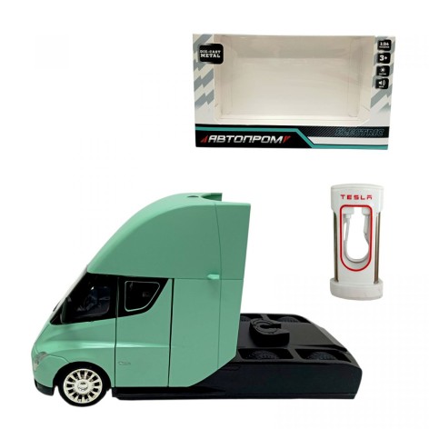АВТОПРОМ 1:24 Tesla semi truck head (БІРЮЗОВА) (кор. 25*5х14*5х12*5 см.)