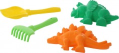Набор №564: лопатка №5, грабельки №5, формочки (динозавр №1 + динозавр №2) 226х100х90