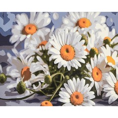 Набір для розпису по номерах Простота і краса ромашок Strateg розміром 40х50 см (VA-4621)