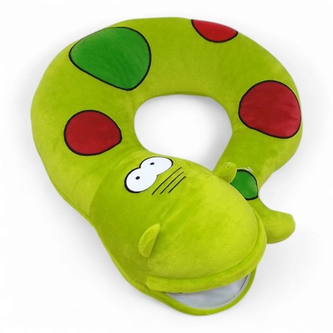 Мягкая игрушка с карманом "Змейка в горох" (35х30 см) салатовая