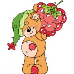 Картина по номерам Мышка с малинкой Strateg с лаком размером 30х40 см (SS-6440)