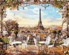 Картина по номерам: Кафе с видом на Эйфелеву башню 40*50