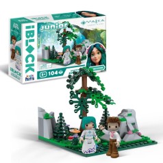 Конструктор iBlock JUNIOR МАВКА, 104 подітий, 2 фігурки, наліпки, татуювання, у кор. 24*6*16см 