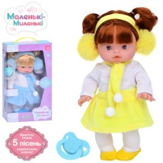 Кукла 31см, музыка (песни, укр), соска, 2 цвета, бат(табл), в кор-ке, 22,5-36-10,5см 