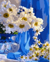 Набір для розпису по номерах Ваза з ромашками Strateg розміром 40х50 см (GS1342)