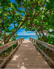 Набор для росписи по номерам Ступени к окну Strateg размером 30х40 см (SS6770)