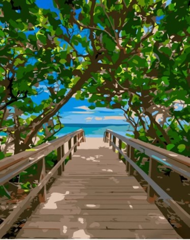 Набор для росписи по номерам Ступени к окну Strateg размером 30х40 см (SS6770)