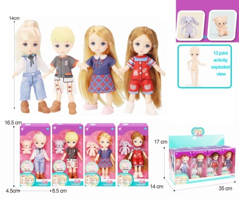 Кукла 14см из аксес.4в.12шт.в кор.35*14*17 /24