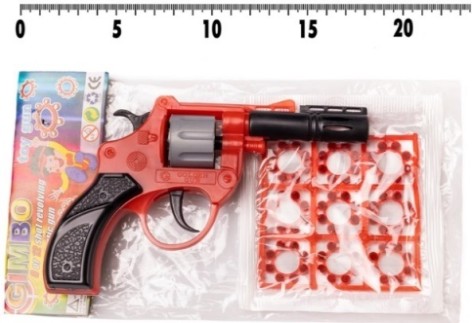 Револьвер під пістони, в комплекті: 9 пістонів на 8 пострілів, розмір ірушки 13*10 см