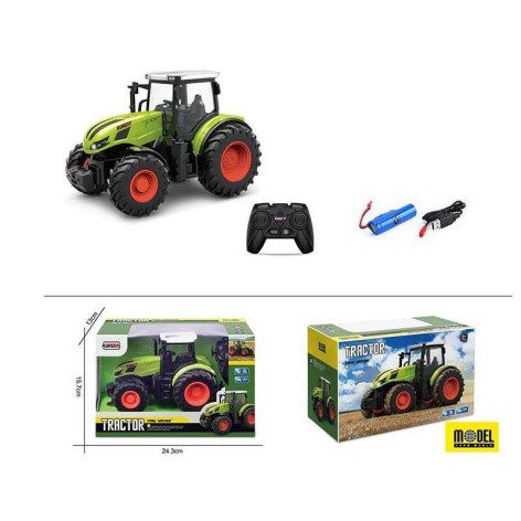 Радиоуправляемый подсветочный трактор, аккумулятор 3.7V, пульт 2.4GHz, USB-кабель, резиновые колеса, режим демонстрация, масштаб 1:24, в кор. 