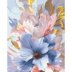 Картина за номерами з фарбами металік "Ніжний гібіскус" 40x50 см