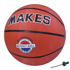 Мяч баскетбольный размер7, резина, 580-600г, 12 панелей, 1цвет, сетка, в п/е /30/