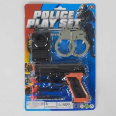 Дитячий поліцейський набір, з пістолетом, 3 патрони на присосці, наручники, аксесуари