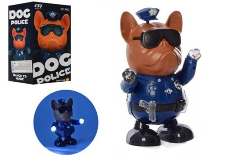 Собака поліцейський танцюючий, на батарейках, з музикою та світлом в кор.21*11,5*10,5см 