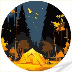 Винил по номерам Strateg ПРЕМИУМ Под ночным небом размером 30х30 см