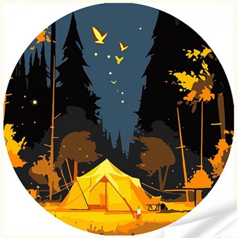 Винил по номерам Strateg ПРЕМИУМ Под ночным небом размером 30х30 см