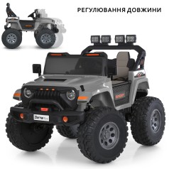 Джип на пульті M 6204EBLR-11(24V) (1шт) 2,4G, 4мотори45W, 2акум12V7AH, MP3, USB, BLUETOOTH, EVA, TF, шкіра, світло, музика, сірий