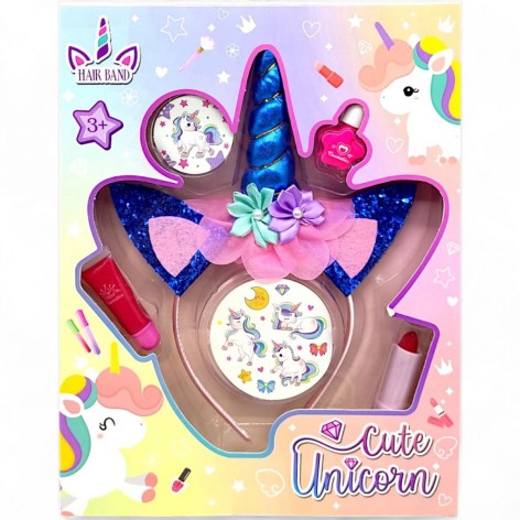 Набір прикрас з косметикою (синій)