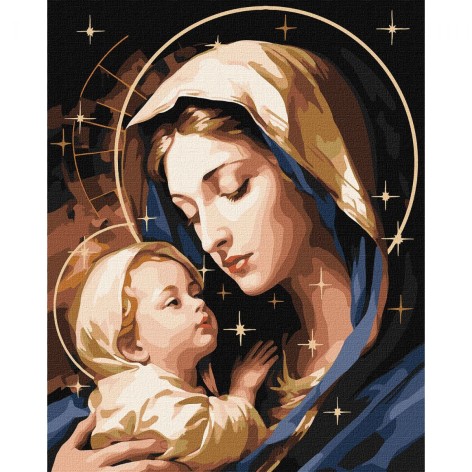 Картина по номерам с красками металлик "Любовь матери" 40х50 см