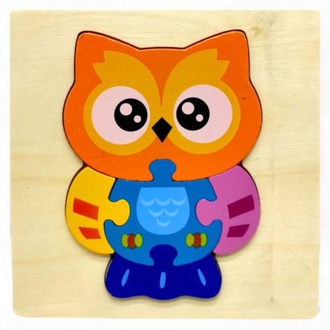 Вкладиш-пазл дерев'яний "Совеня" (15х15 см)