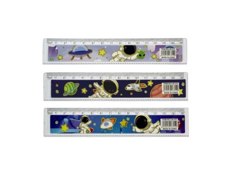 Линейка пластиковая 15см Космос, цена за 12 шт. //