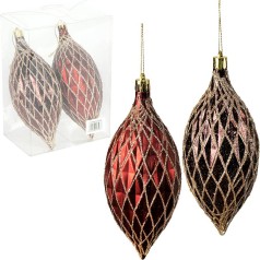 Набор новогодних украшений в ромбик, 2 штуки 6279-6/241604D(119760)