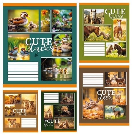 Тетрадь 24 арк.клітинка Тверда ТЕ41306 Cute friends, 20 шт. в уп. 