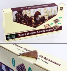 УЦЕНКА 30% Гра настільн.-3 в 1-"Шахи,шашки,нарди" бамбук 39см (1*24)